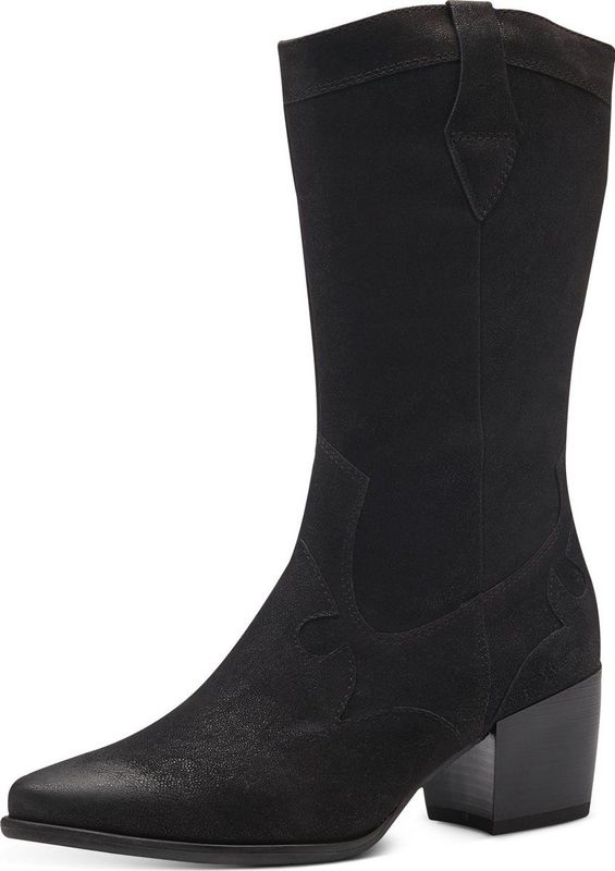 MARCO TOZZI - MT Soft Lining - Dames Boot Heel - BLACK - Imitatieleer
