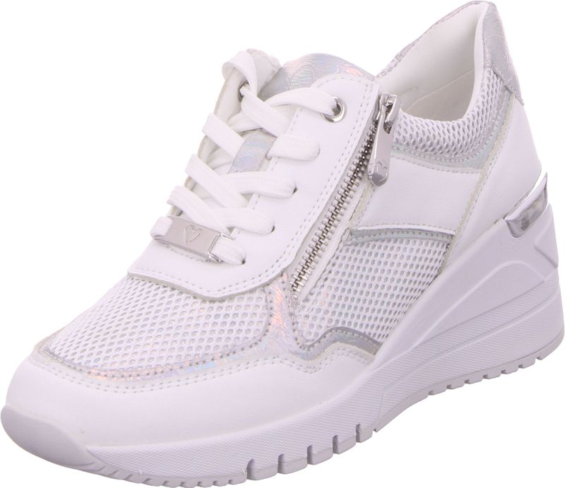 Marco Tozzi - 23743-197 Sneaker - Wit/Zilver - Synthetisch Materiaal