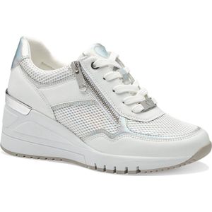Marco Tozzi - Veterschoenen - Wit - Textiel - Comfortabele Pasvorm
