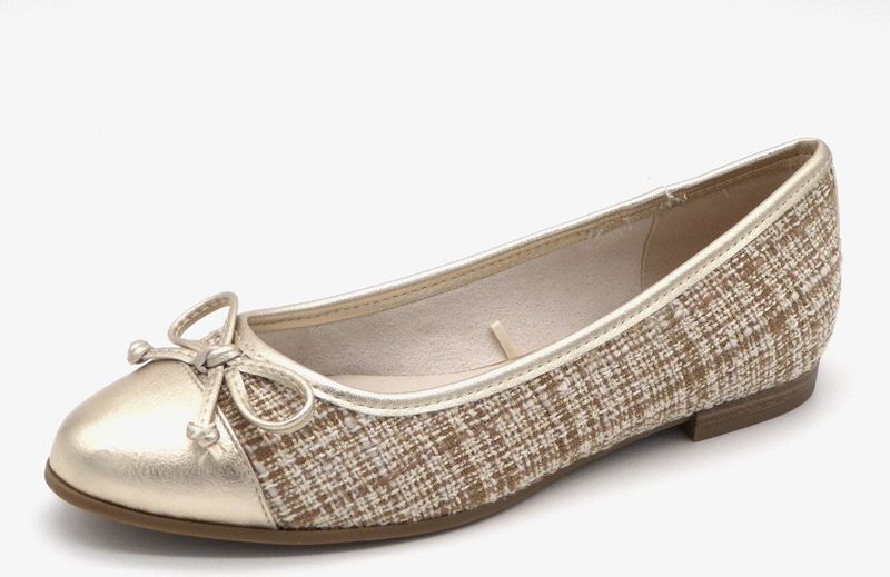 Marco Tozzi - Instappers - Beige - Textiel - Soft Foam Voetbed