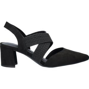 Marco Tozzi - Dames Pump - Zwart - Suedine - Driehoekige Hak