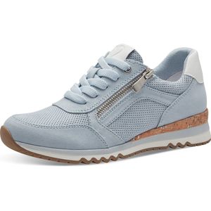 Marco Tozzi Perfo Sneakers blauw  Textiel