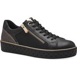 Marco Tozzi - Line - Vrijetijdsschoen - Zwart/Kombi - Materiaal met Contrasterende Details