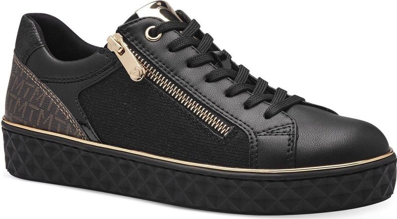 Marco Tozzi - Line - Vrijetijdsschoen - Zwart/Kombi - Materiaal met Contrasterende Details