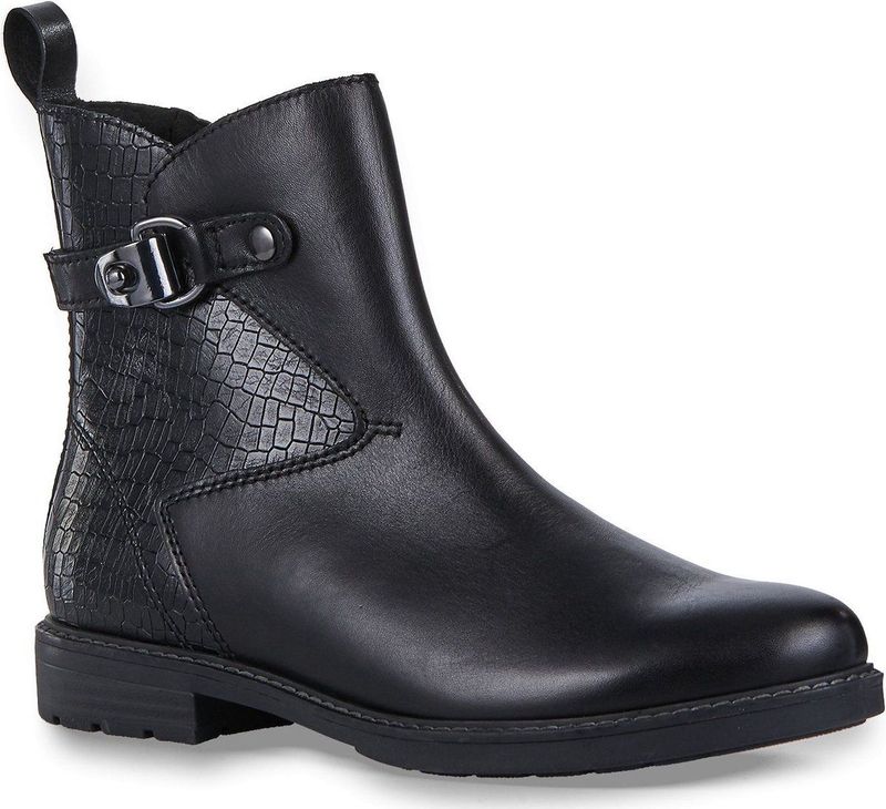 MARCO TOZZI - Enkellaarsjes - Zwart - Plat - Leren Aandeel