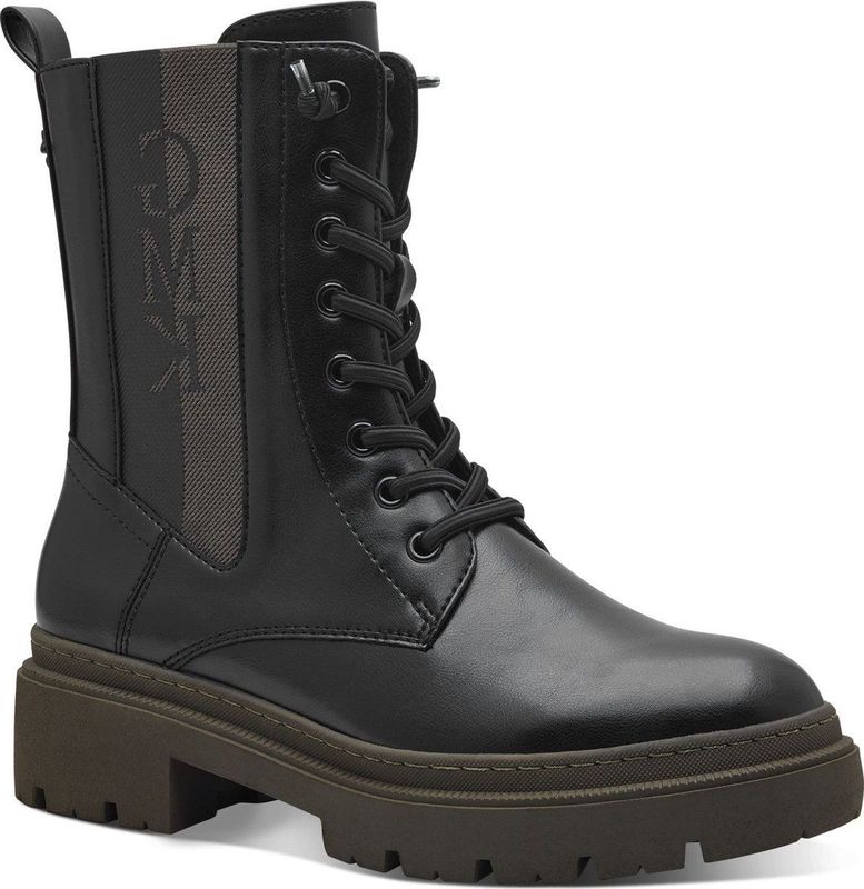 Marco Tozzi - 2-85207-43 - Dames Enkellaarsje - Zwart - Synthetisch