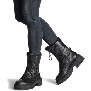 MARCO TOZZI Enkellaarzen - Zwart/kam - Textiel/Synthetisch - Ritssluiting