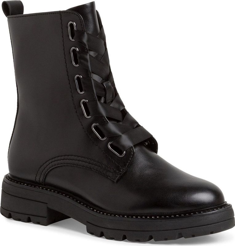 Marco Tozzi - Dames Enkellaarsje - Zwart - Synthetisch - Rits