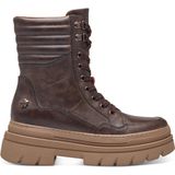 Marco Tozzi - Dames Enkellaarsje - Zwart - Textiel/Synthetisch - Blokhak