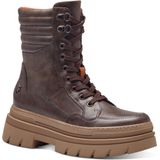 Marco Tozzi - Dames Enkellaarsje - Zwart - Textiel/Synthetisch - Blokhak