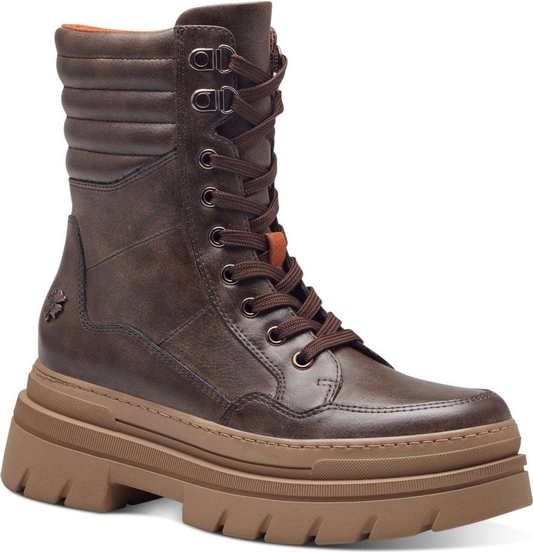 Marco Tozzi - Dames Enkellaarsje - Zwart - Textiel/Synthetisch - Blokhak