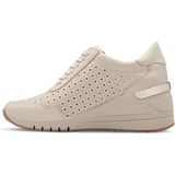 Marco Tozzi - Sneakers - Beige - Leer, Polyestervezel
