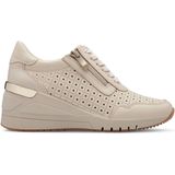 Marco Tozzi - Sneakers - Beige - Leer, Polyestervezel