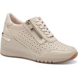 Marco Tozzi - Sneakers - Beige - Leer, Polyestervezel