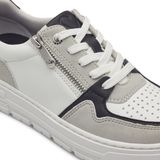 Marco Tozzi - Baskets - Wit Zwart - Leer - Comfort Technologie