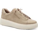 Marco Tozzi Slip-on Sneakers - Vrijetijdsschoen - Wit - Vetersluiting - Plateauhak