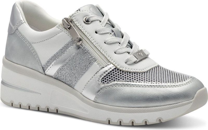 Sneakers Laag - Imitatieleer - Color-Blocking - Gevoerd - Ritssluiting