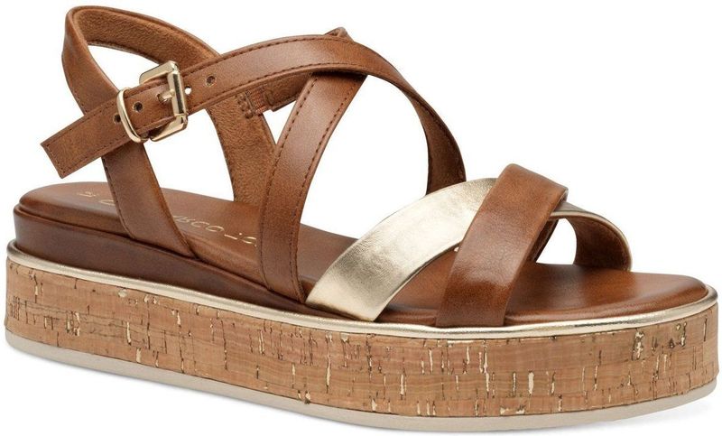 MARCO TOZZI - 2-28705-44 - Damessandalen - Bruin - Leer