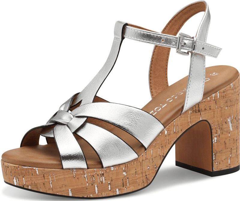 Marco Tozzi - 2-28394-42 - Damessandalen - Zilver - Met Hak