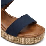 MARCO TOZZI - Sandalen - Blauw - Textiel - Talon Compensé