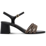Marco Tozzi - Dames Sandaal - Zwart - Synthetisch - Blokhak 5,5 cm