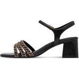 Marco Tozzi - Dames Sandaal - Zwart - Synthetisch - Blokhak 5,5 cm