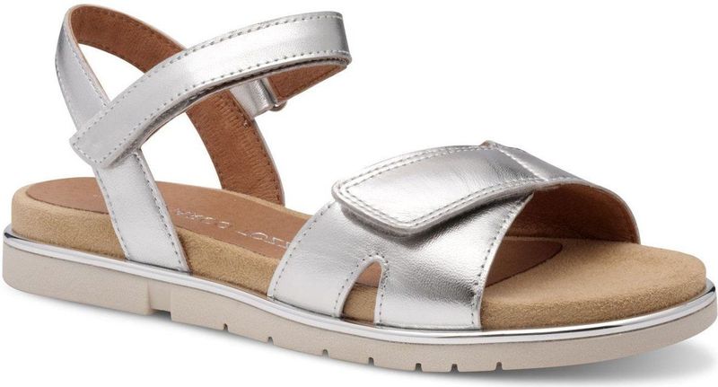 Marco Tozzi - Dames Sandaal - Zwart - Leer - Klittenbandsluiting