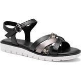 Marco Tozzi - Dames Sandaal - Zwart - Synthetisch - F-breedte