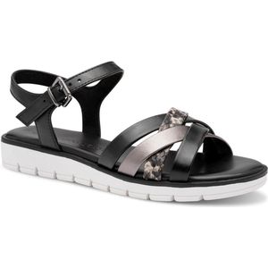 Marco Tozzi - Dames Sandaal - Zwart - Synthetisch - F-breedte