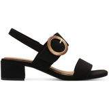 Marco Tozzi - Dames Sandaal - Zwart - Textiel - Klittenbandsluiting