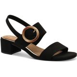 Marco Tozzi - Dames Sandaal - Zwart - Textiel - Klittenbandsluiting