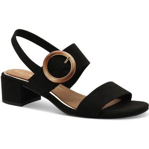 Marco Tozzi - Dames Sandaal - Zwart - Textiel - Klittenbandsluiting