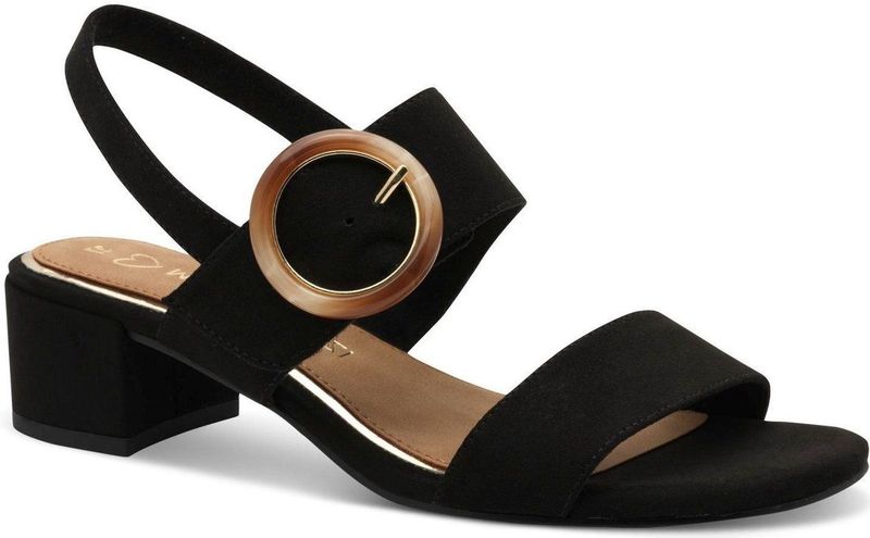 Marco Tozzi - Dames Sandaal - Zwart - Textiel - Klittenbandsluiting