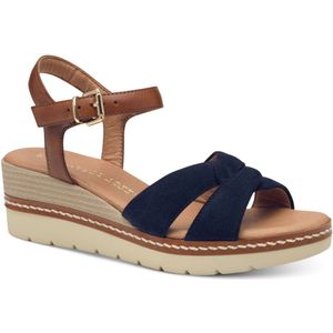 MARCO TOZZI Sandaal - Blauw - Leder - Zachte Feel Me zool