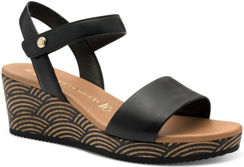 MARCO TOZZI Sandalen - Zwart - Leder - Zachte Feel Me Zool