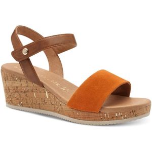 Marco Tozzi - Dames Sandaal - F-breedte - Zwart - Leer/Synthetisch