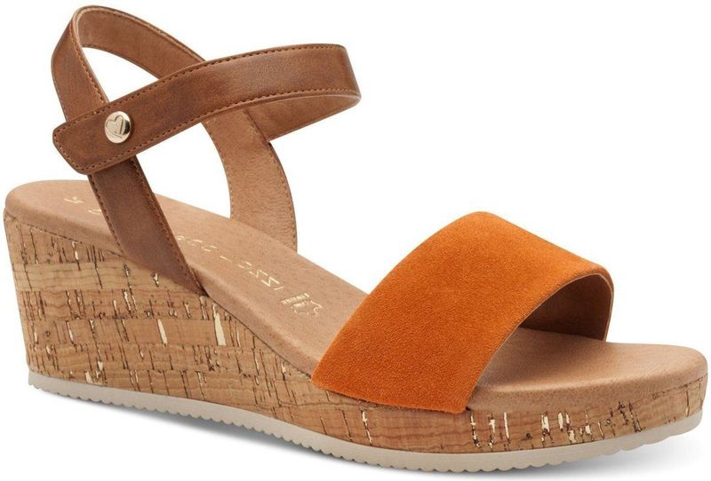 Marco Tozzi - Dames Sandaal - F-breedte - Zwart - Leer/Synthetisch