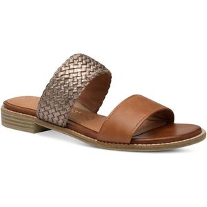 Marco Tozzi - Dames Slipper - Zwart - Leer - F-breedte