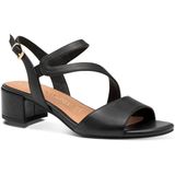 Marco Tozzi - Dames Sandaal - Zwart - Leer/Kunststof - F-breedte