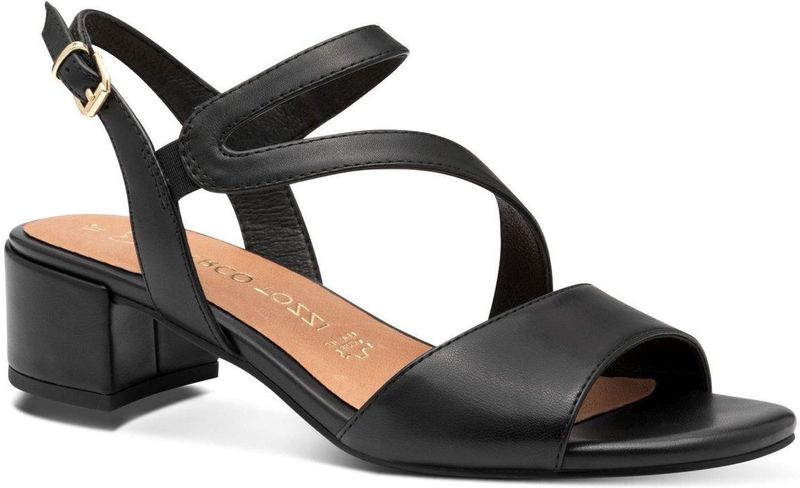Marco Tozzi - Dames Sandaal - Zwart - Leer/Kunststof - F-breedte