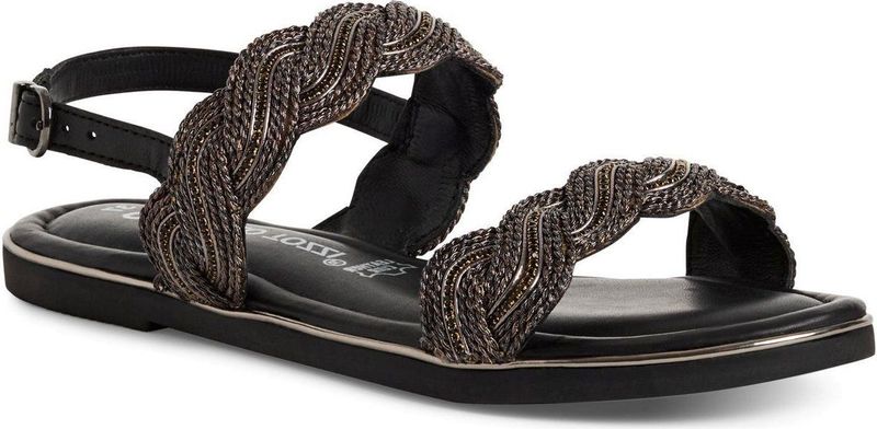 Marco Tozzi - Dames Sandaal - Zwart - Leer - F-breedte