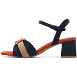 Marco Tozzi - Dames Sandaal - Blauw - Textiel/Synthetisch - F-breedte