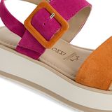 Marco Tozzi - Platte Sandalen - Zwart - Leer