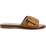 Marco Tozzi - Dames Slipper - F-breedte - 430 - Leer - Blokhak 1,5 cm