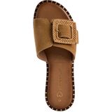 Marco Tozzi - Dames Slipper - F-breedte - 430 - Leer - Blokhak 1,5 cm