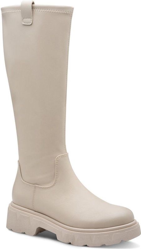 Marco Tozzi - 2-25682-45 - Dameslaarzen - Ecru - Veterboots