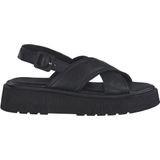 Merk - Sandaal - Effen - Leer - Gesp Sluiting - Open Toe - Middelhoge Hak