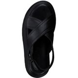 Merk - Sandaal - Effen - Leer - Gesp Sluiting - Open Toe - Middelhoge Hak