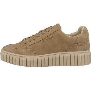 s.Oliver Dames Sneaker plat Low Top Vegan, camel, 37 EU