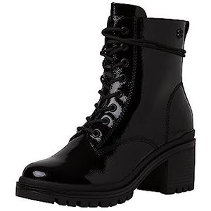 s.Oliver Enkellaarzen voor dames met lakblokhak, veganistisch zwart (Black Patent), 40